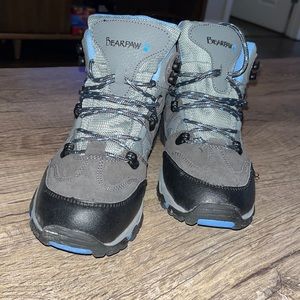 Grey and Blue Hiking Boots